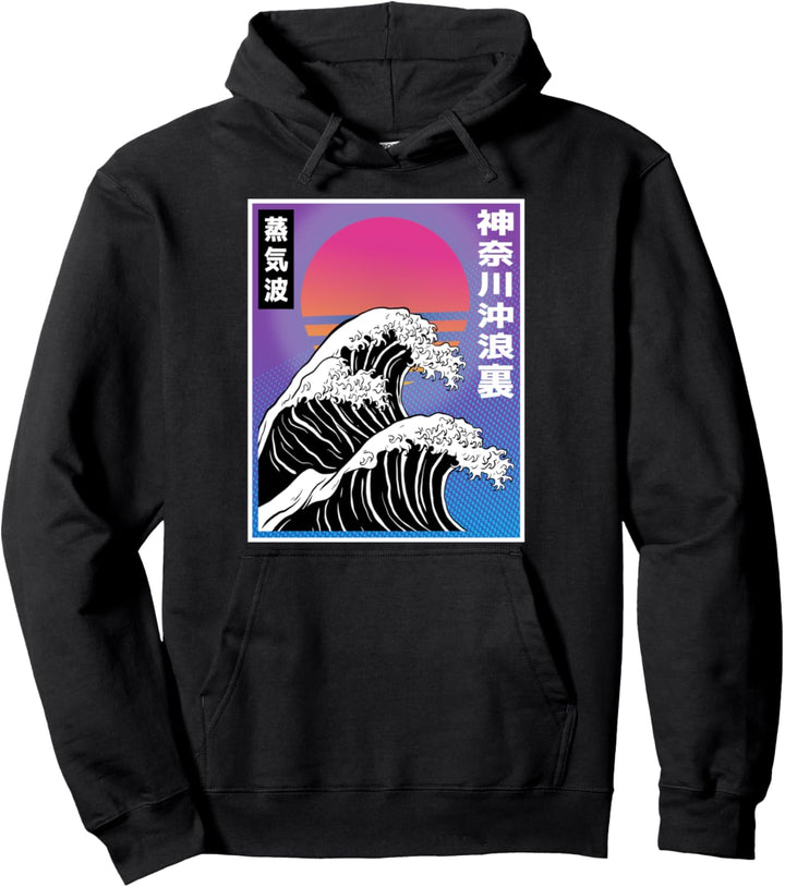 Kanagawa Wave Japanischer Stil Japanische Kunst Vaporwave Ästhetik Pullover Hoodie