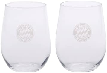 FC Bayern München Wasserglas 2er-Set I Fussball 2 Stück (1er Pack), 2 Stück (1er Pack)