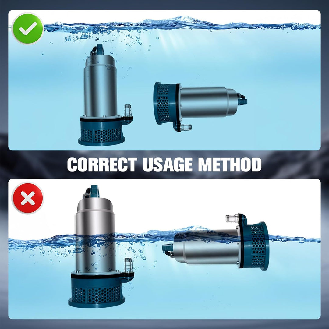 Tauchpumpe kompatibel mit Makita 18V Akku - Akku Wasserpumpe mit 10m Schlauch, 5m Verbindungskabel,