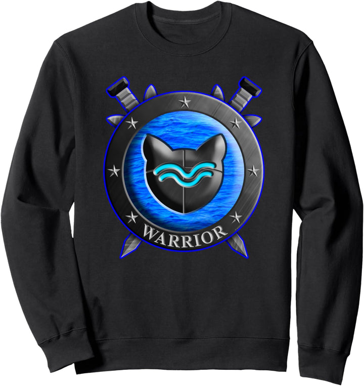 Cat Warrior Shield River Lustiges Geschenk für Kinder Sweatshirt