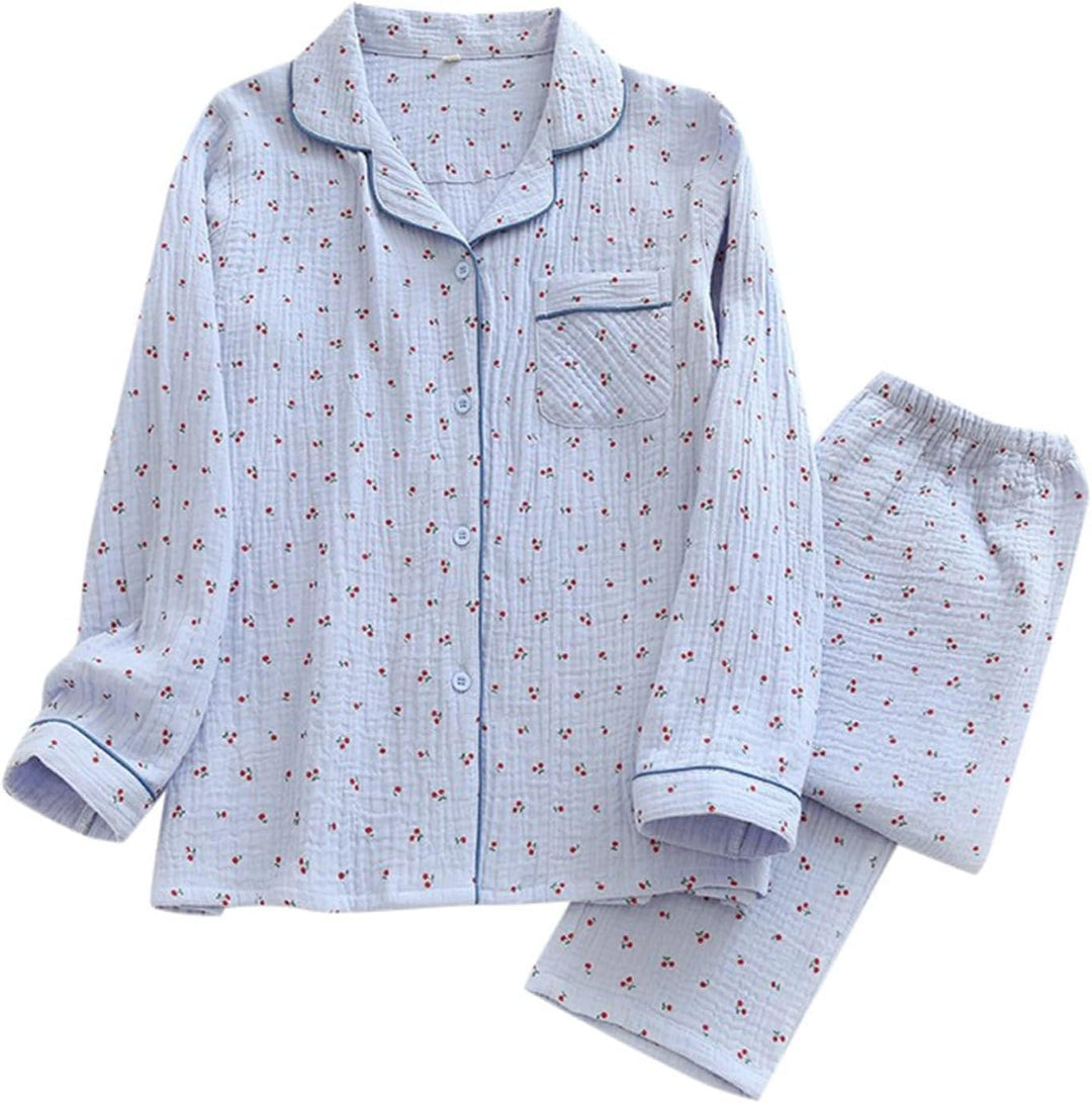 Pyjama Schwarz Damen aus Doppelkrepp mit Revers, Langen Ärmeln und Langen Hosen, Heimkleidungsset Sc