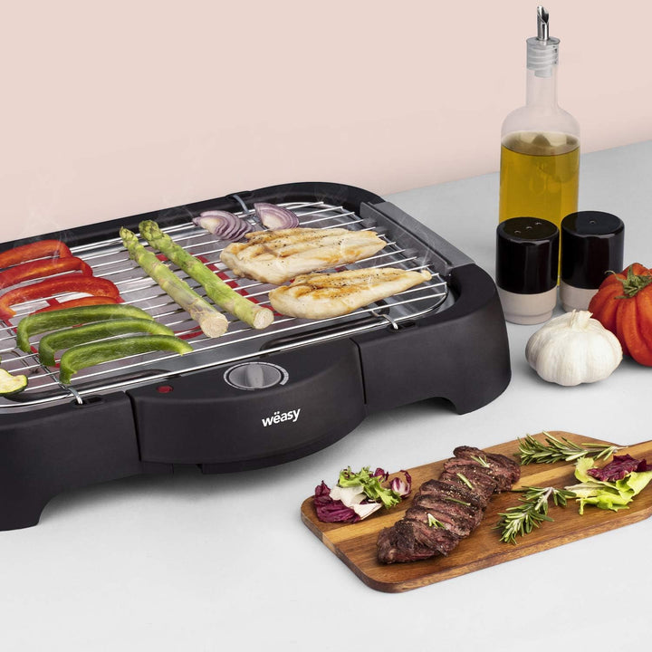Wëasy Elektrischer Grill GBE40, Multifunktionaler Tischgrill, Innen-/Aussengebrauch, Regulierbarer T