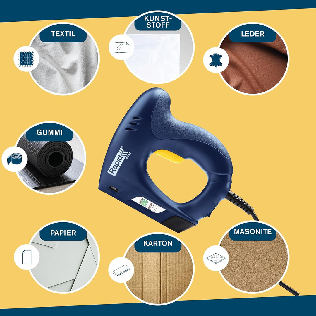 Rapid E-Tac Elektrotacker & Nagler für Holz, Polsterung & Heimwerkerarbeiten - Leichtes, ergonomisch