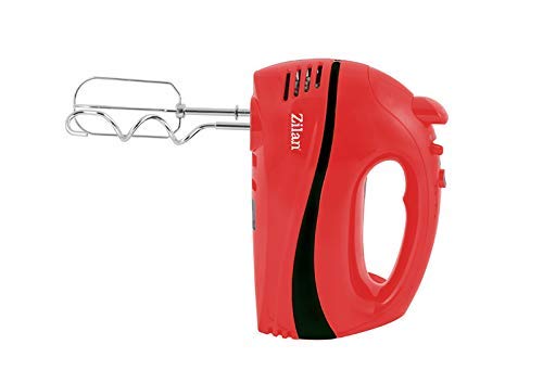 Zilan Handrührer, Handrührer, 300 W, 5 Geschwindigkeiten, Turbo, Rot