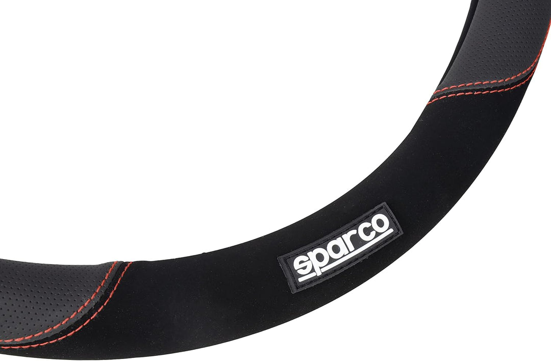 Sparco Lenkradbezug S122 Rot und Schwarz in Wildleder + PVC, S122 ROT
