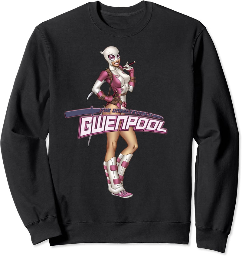 Marvel Gwenpool Classic Pinup Stance Logo Sweatshirt