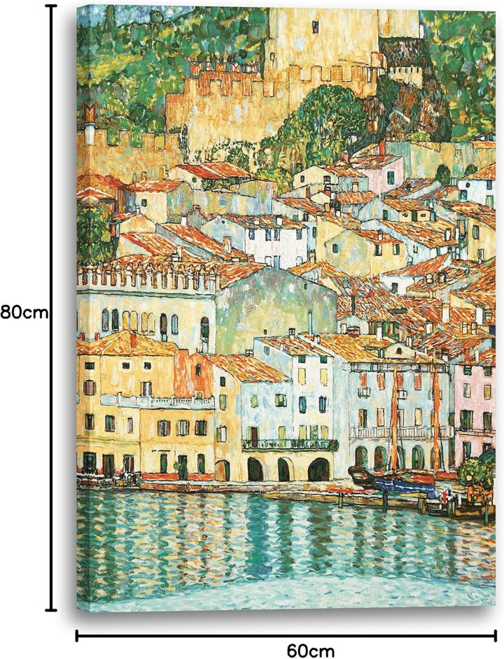 Printed Paintings Leinwand (60x80cm): Gustav Klimt - Malcesine am Gardasee (1913) 60x80 cm, 60x80 cm