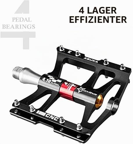 ROCKBROS Fahrrad Pedale 9/16" MTB BMX Rennrad 4 Sealed Bearings CNC Eloxiert Mit Abgedichtete Lager