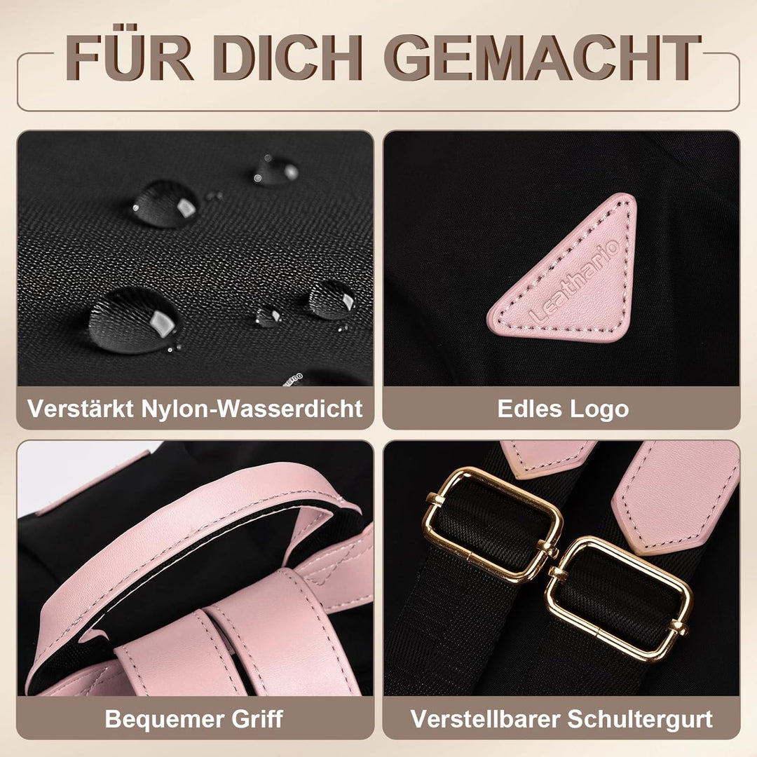 Leathario Damen Rucksack klein，Rucksack Anti Diebstahl，Rusack für Mädchen Und Fraun，Cityrucksack Mod