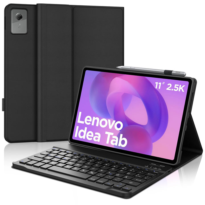 Hülle mit Tastatur für Lenovo Idea Tab 11" (2025) TB336FU/TB336ZU, Bluetooth Keyboard Schutzcase QWE