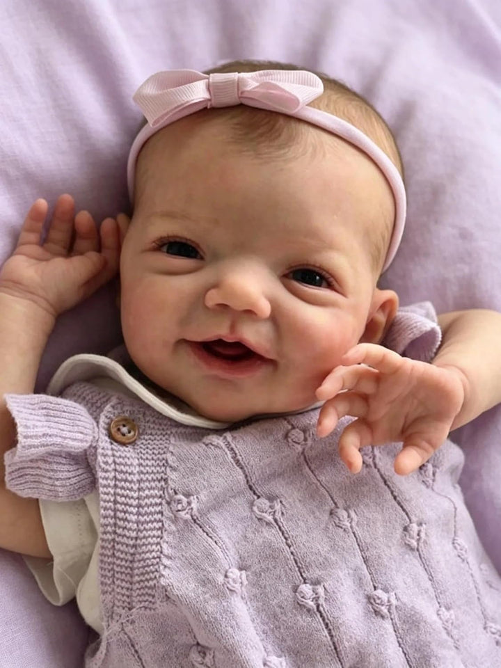 Zero pam Reborn Baby Vollsilikon lebensecht Offene Augen, 50CM Reborn Baby Mädchen, Lebensechte Echt