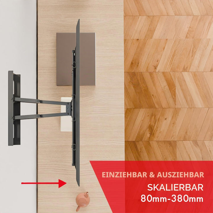 Maclean TV-Wandhalterung für 32-75" Fernseher bis 50 kg | neigbar, schwenkbar, Abstand 80-380 mm | V