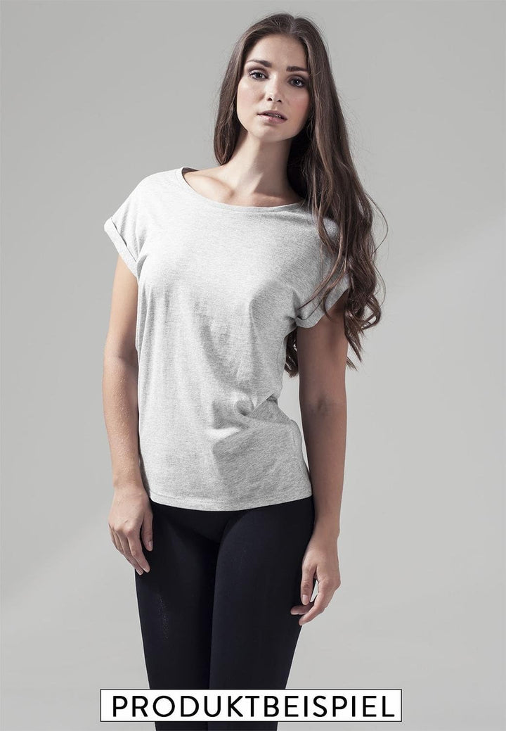 Shaped Tshirt Heute Wird getanzt lässiges Shirt mit Print schwarz & weiss Sommer Top Damen (402-B21-
