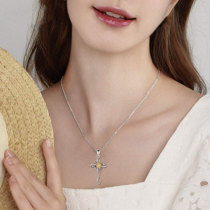 YFN Kreuz Halsketten Liebe Herz Sonnenblumen Halsketten Frauen Mädchen