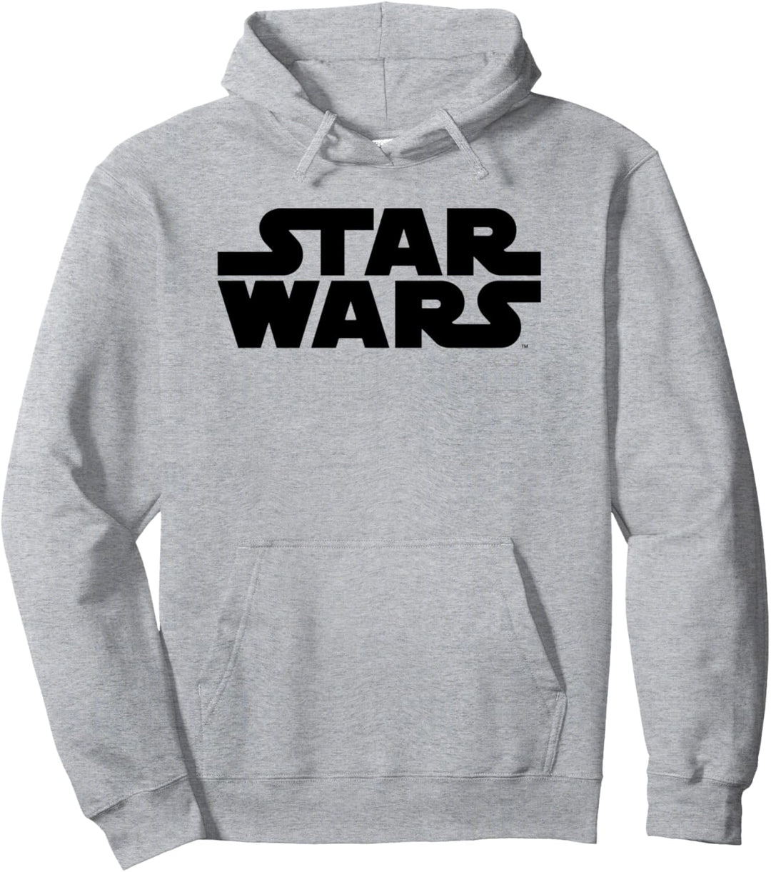 Star Wars Classic Simple Solid Black Logo Pullover Hoodie