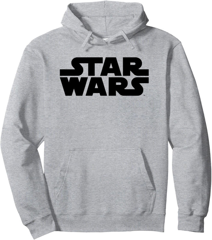 Star Wars Classic Simple Solid Black Logo Pullover Hoodie