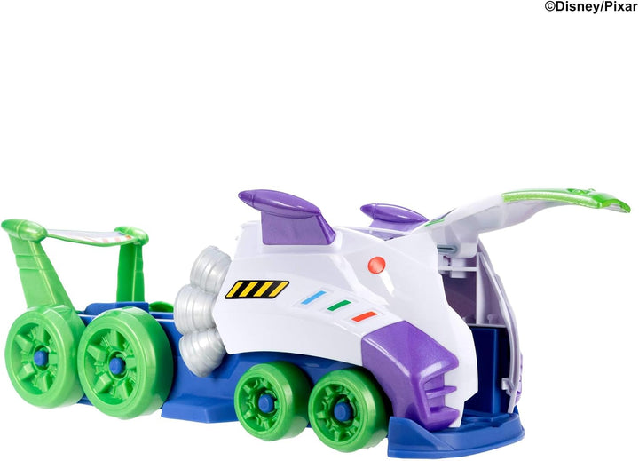 Hot Wheels Spielzeugauto, Disney Pixar Hi-Tech Buzz Lightyear Starter und Transporter mit Die-Cast S