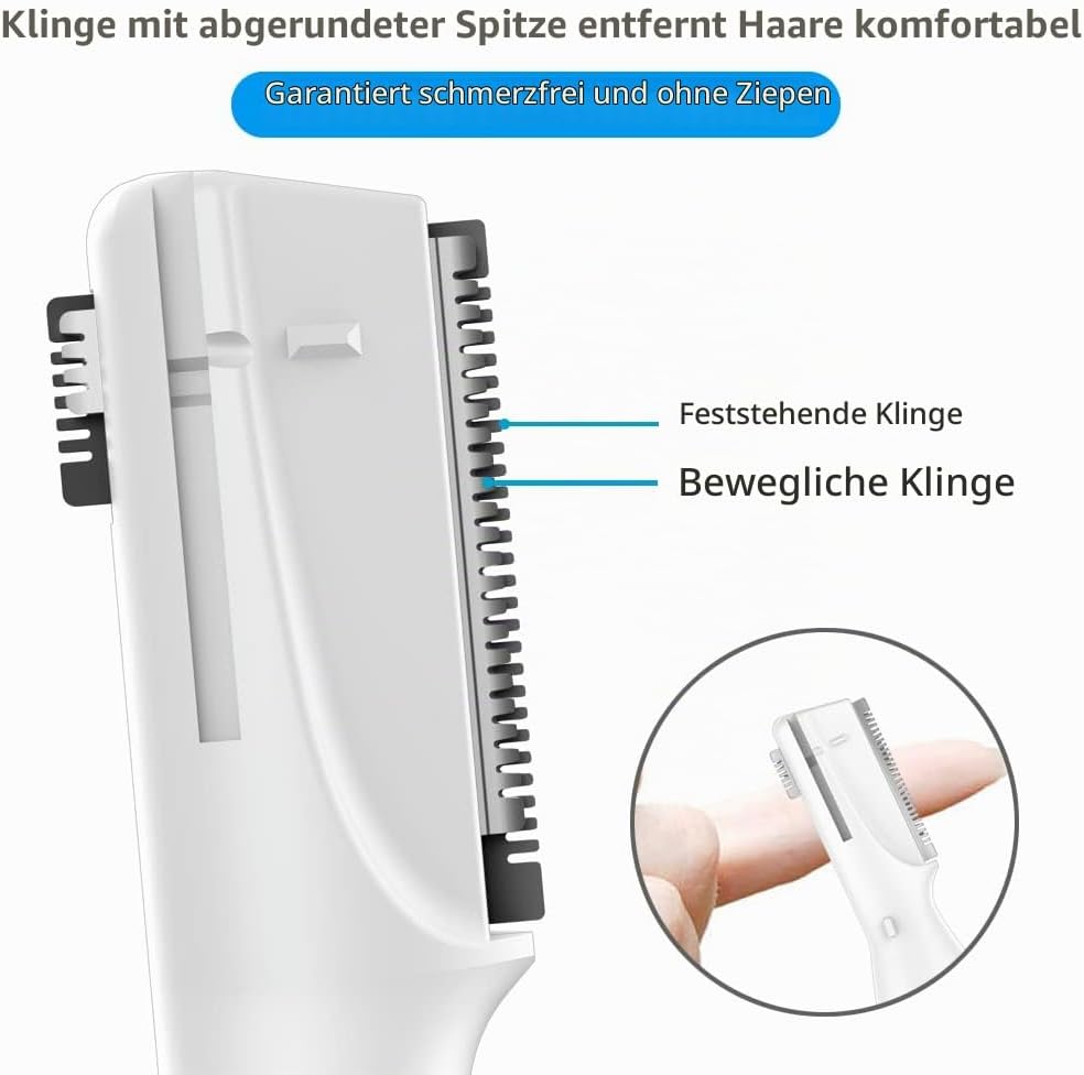 Verbesserter Augenbrauen-Trimmer, Funstant Präzision Gesichtshaarschneider für Frauen, batteriebetri