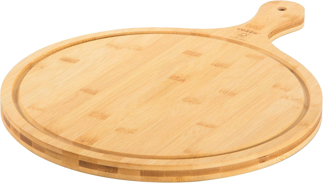cozze®Pizzaschneidbrett m/Griff Ø350x20 mm.