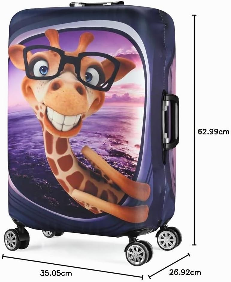 7-Mi 3D Print Design Reisen Koffer Schutz Trolley Case Cover 19"-32" Sleeve Giraffe M(Fits to 23"-25