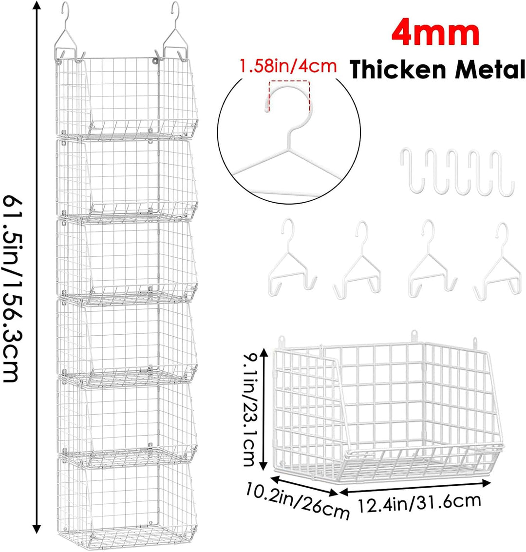 Metall Hängeregal 6 Etagen, Stapelbare Schrankorganizer, Stabil und Platzsparend Hängsregal, Ideal f