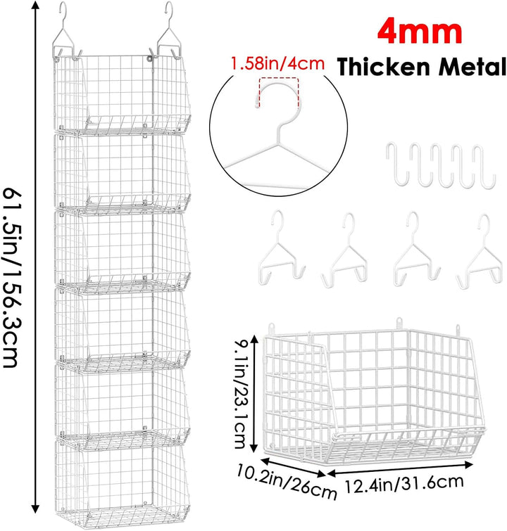 Metall Hängeregal 6 Etagen, Stapelbare Schrankorganizer, Stabil und Platzsparend Hängsregal, Ideal f