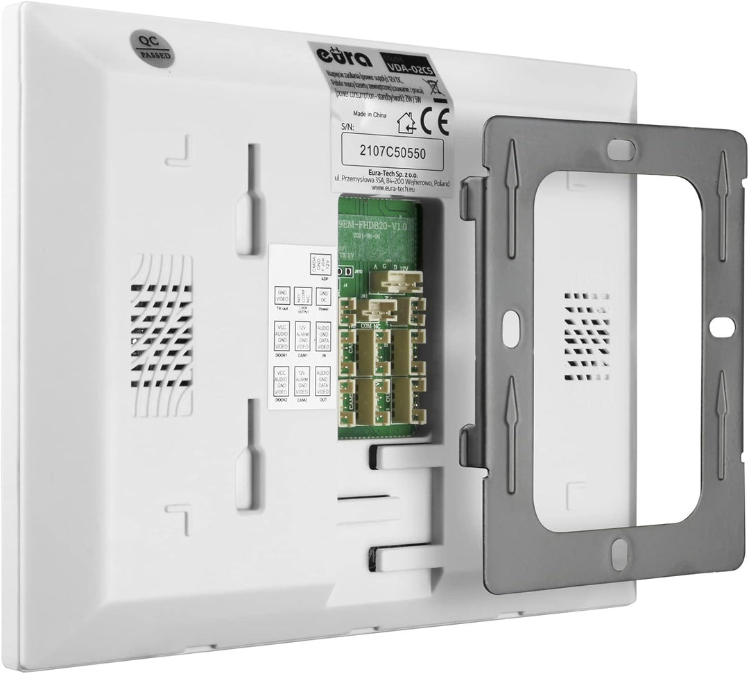 EURA VDP-80C5 Zweifamilien, 4-Draht-Video-Gegensprechanlage, 2 x 7-Zoll-Farbmonitor, 2 Eingänge, Ver