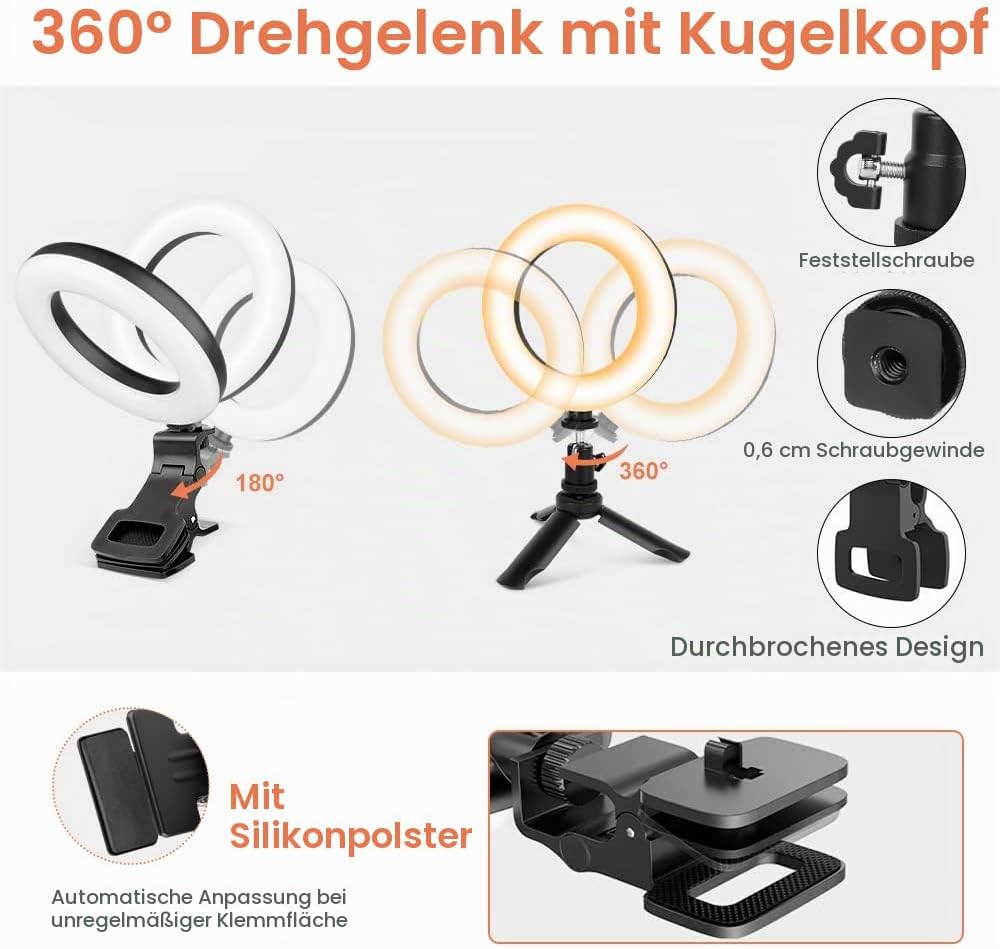 UBeesize Ringlicht Laptop, 6&