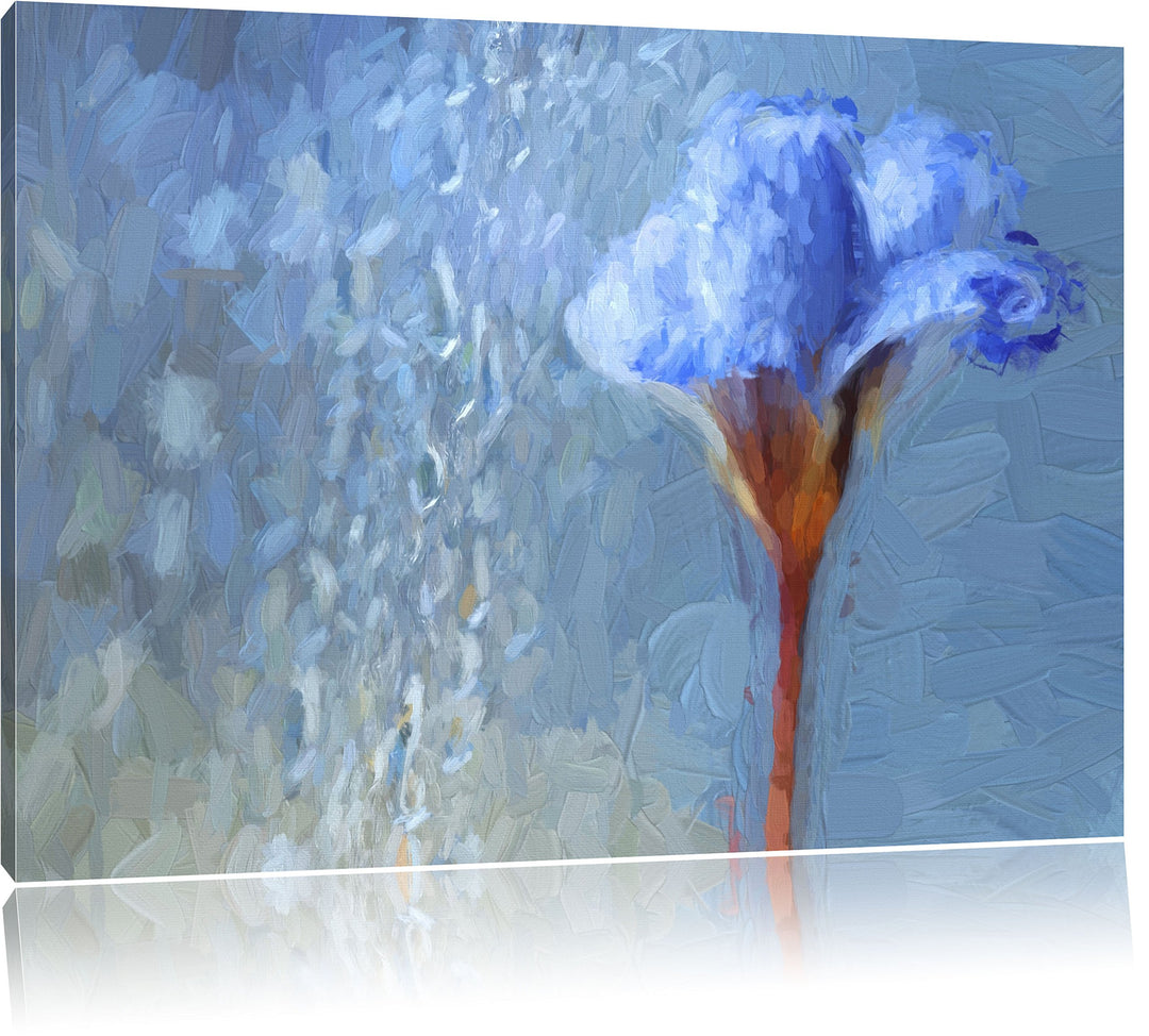 Pixxprint Frühlingsblume Tautropfen als Leinwandbild/Grösse: 100x70 / Wandbild/Kunstdruck/fertig bes