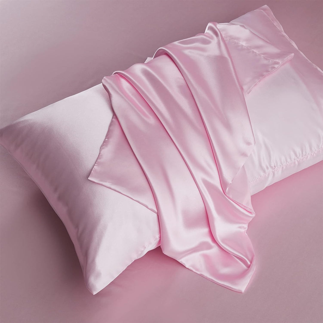 Damier Bettwäsche 155x220cm Rosa Satin Glänzend Bettwäsche Set 3 Teilig Hochwertiges Deluxe Deckenbe