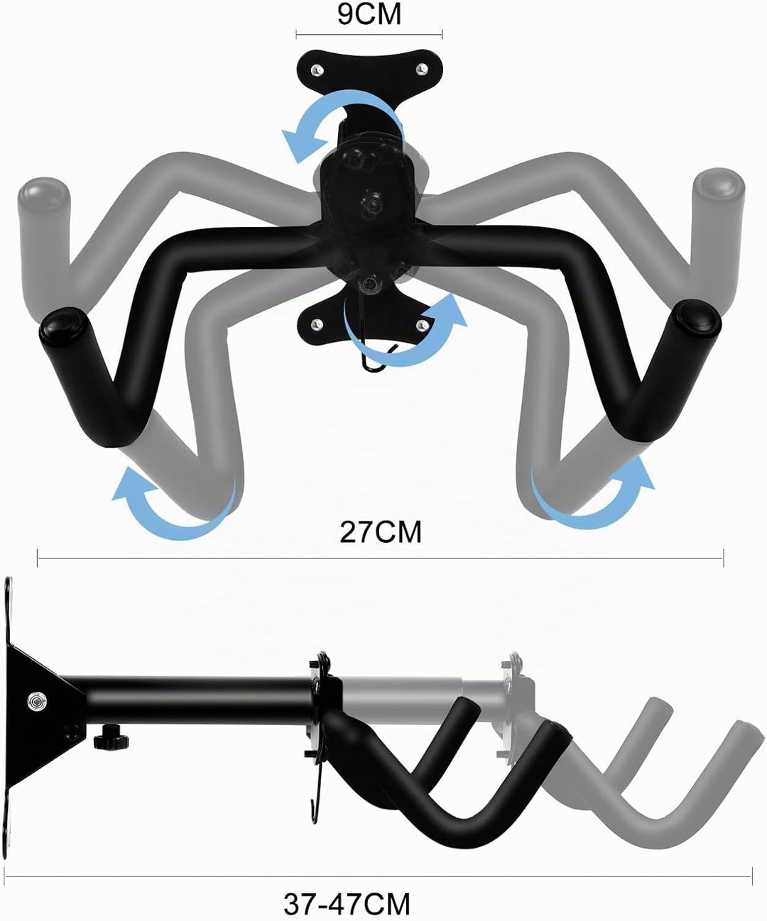 WUFANC Fahrrad Wandhalterung, 22 KG Tragen, Wandhalterung Fahrrad Besteht aus Massivem Metall und Ve
