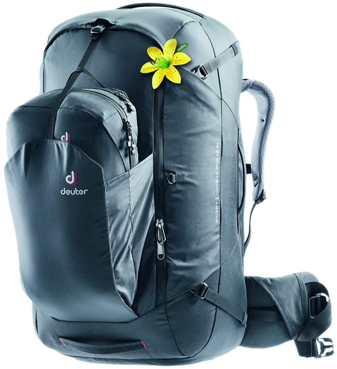 Deuter AViANT Access Pro 65 SL Damen Reiserucksack mit Daypack Schwarz, Schwarz