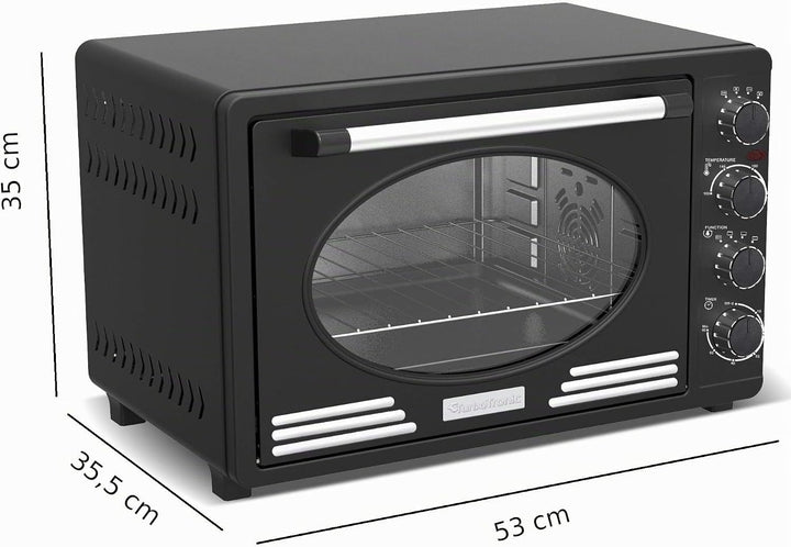Turbotronic/Retro Minibackofen mit Umluft / 45l / schwarz, rot, blau, beige / 2000W, Mini Backofen,