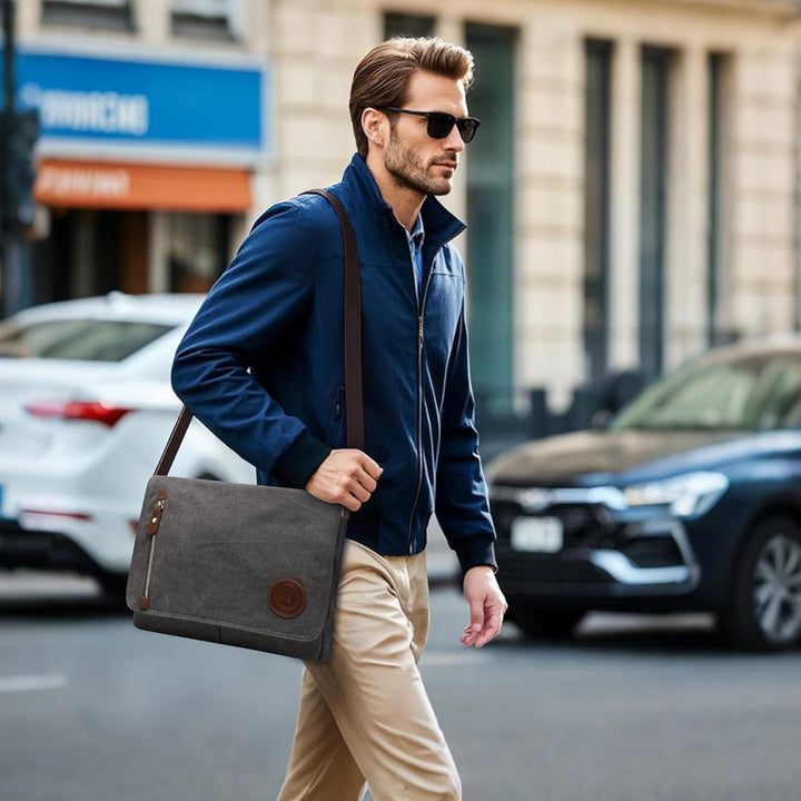 VARLIVOO Umhängetasche für Herren Schultertaschen 14" Zoll Laptoptaschen Messenger Bags Kuriertasche