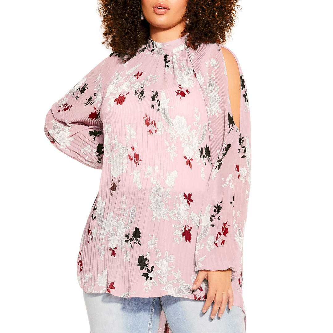 CITY CHIC Damen Übergrösse Top Fly Away Hi Lo Klassisches Hemd 48 Grosse Grössen Eisrosa Fly Away, 4