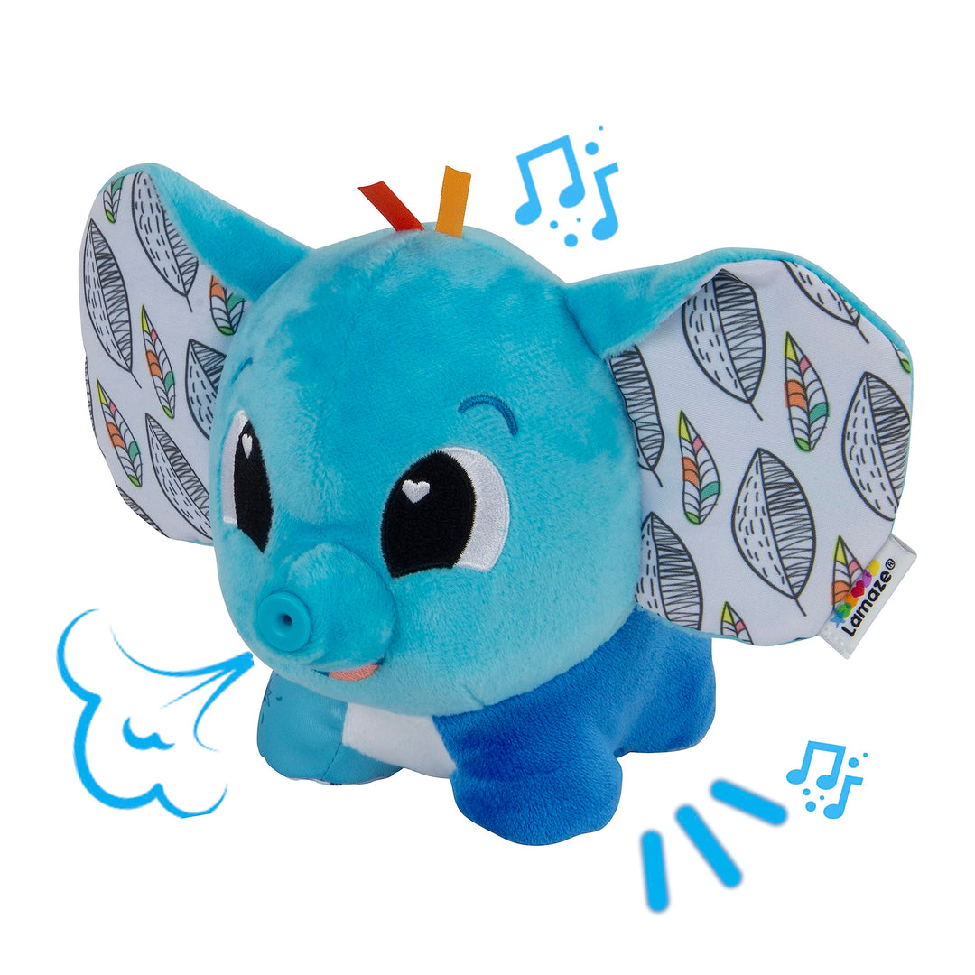LAMAZE Puffaboo Elefant, Babyspielzeug für Neugeborene, sensorisches Spielzeug für Babys, Geschenk f