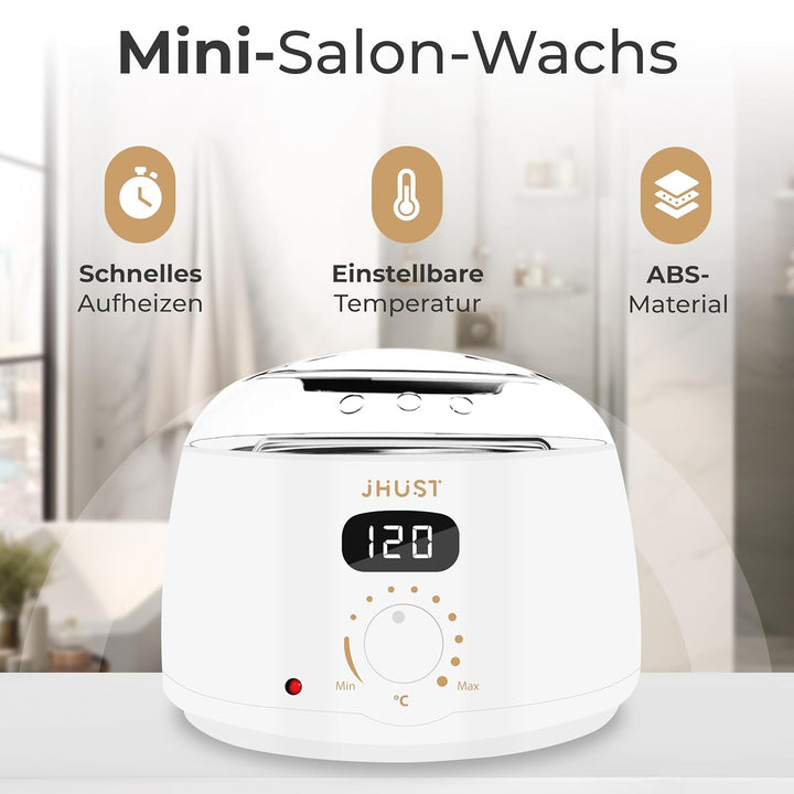 Wachswärmer-Set Grau mit 600 g Wachsperlen und umfangreichem Zubehör, inklusive After-Wax-Spray, Wac