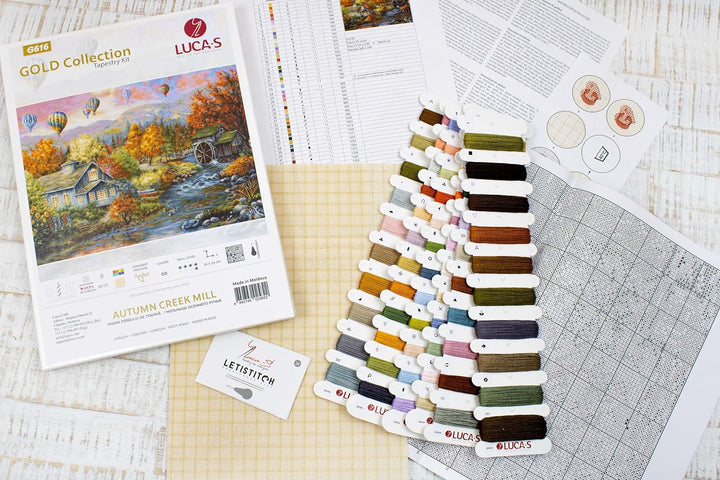 Needlepoint Kit Luca-S - Autumn Creek Mill, Gold Collection, Stickset, Handarbeiten-Set