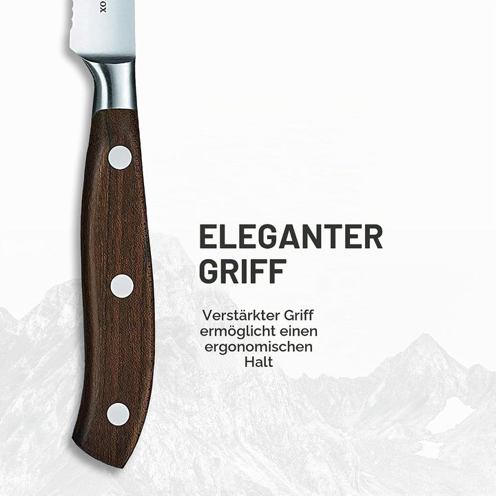 Victorinox, Grand Maître, Profi Steakmesser, Extra Scharfe Klinge, Wellenschliff, 12 cm, Edler Holzg