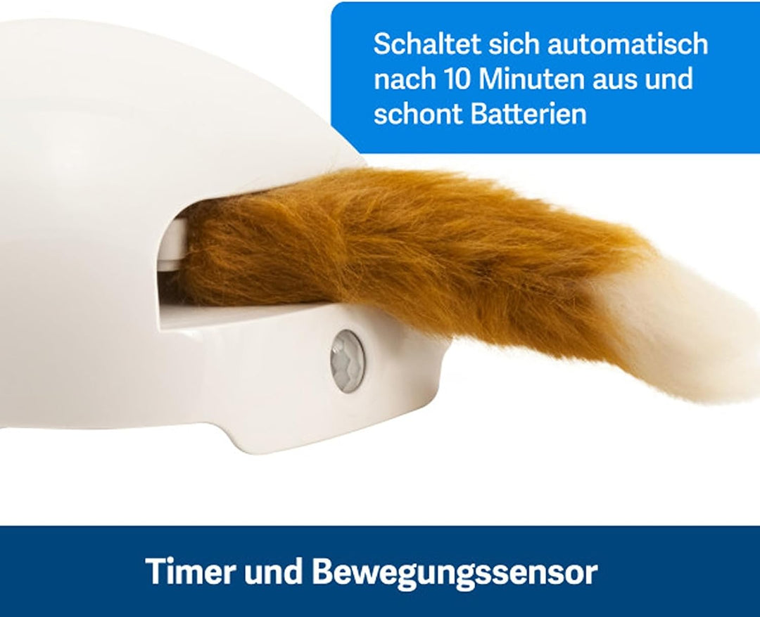 PetSafe Fuchsbau Katzenspielzeug, Interaktives Beschäftigungsspielzeug mit Fuchsschwanz, ‎3 AA Batte