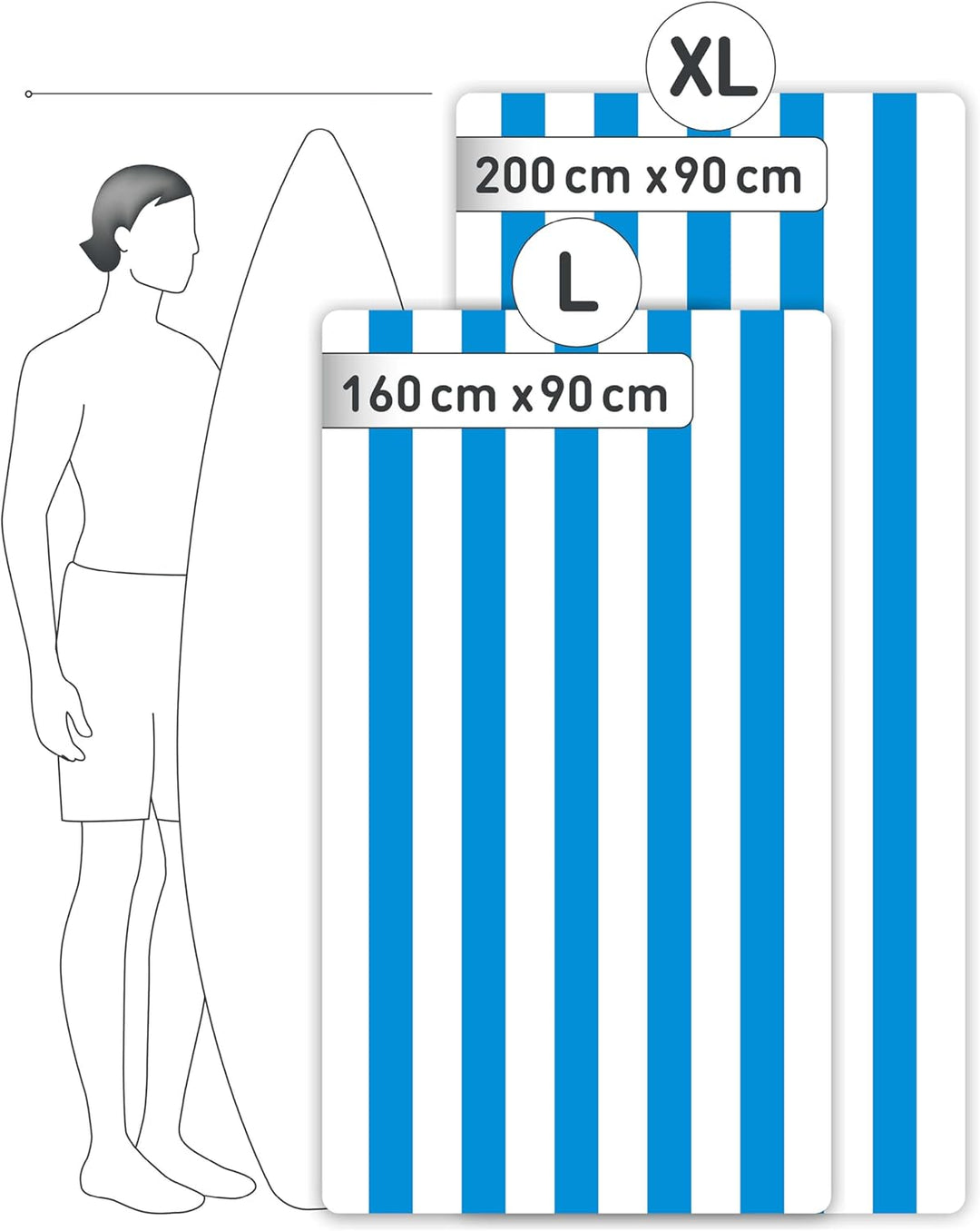 Fit-Flip Strandtuch XXL aus Mikrofaser - leicht und schnelltrocknend - 100% recyceltes Strandhandtuc