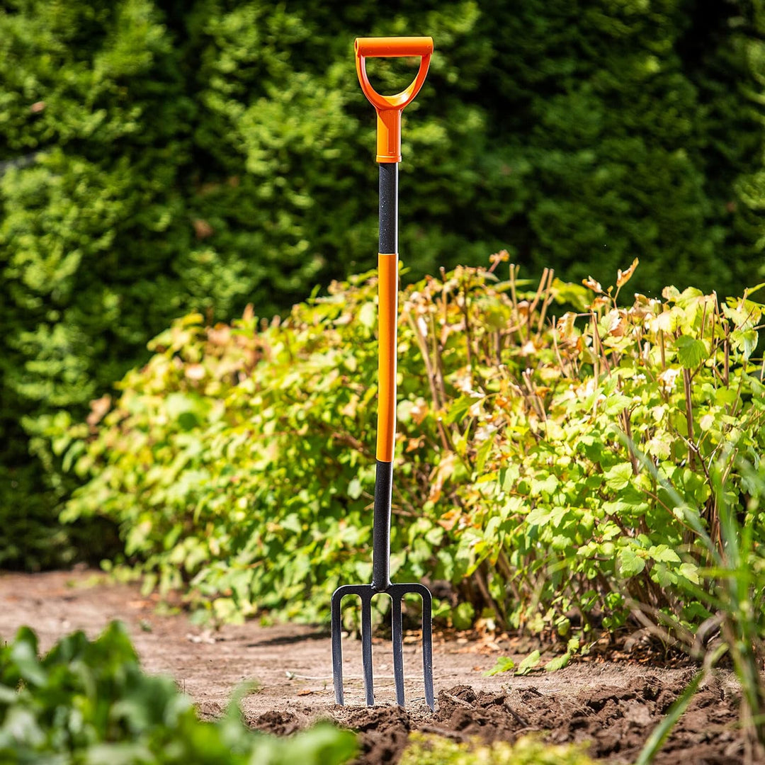 KADAX Spatengabel aus Stahl, Gabel mit D-Griff, Grabgabel zum Umgraben und Auflockern, ergonomische