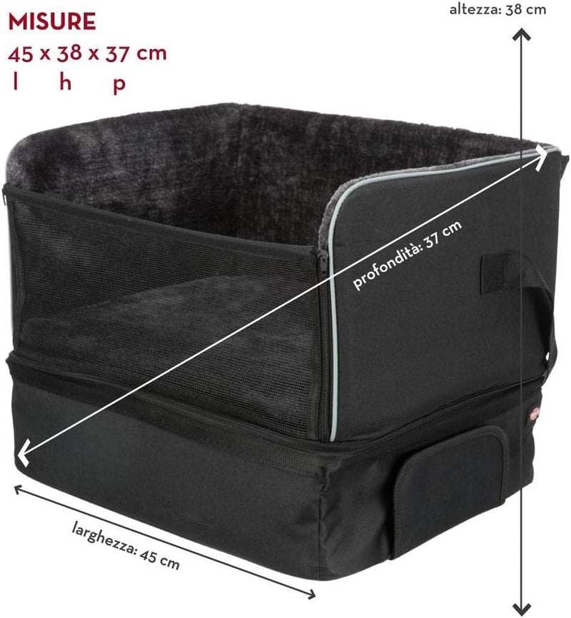 Trixie 1322 Autositz, 45 × 38 × 37 cm, schwarz, schwarz