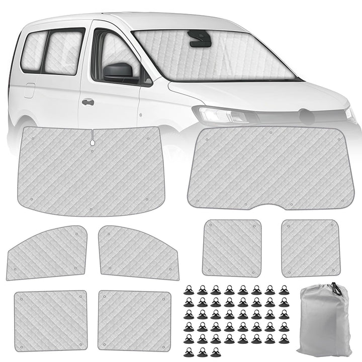 Thermomatte Fahrerhaus Innen Kompatibel mit 2022-2025 Caddy Maxi Life, 10PCS LWB Faltbare Sonnenschu