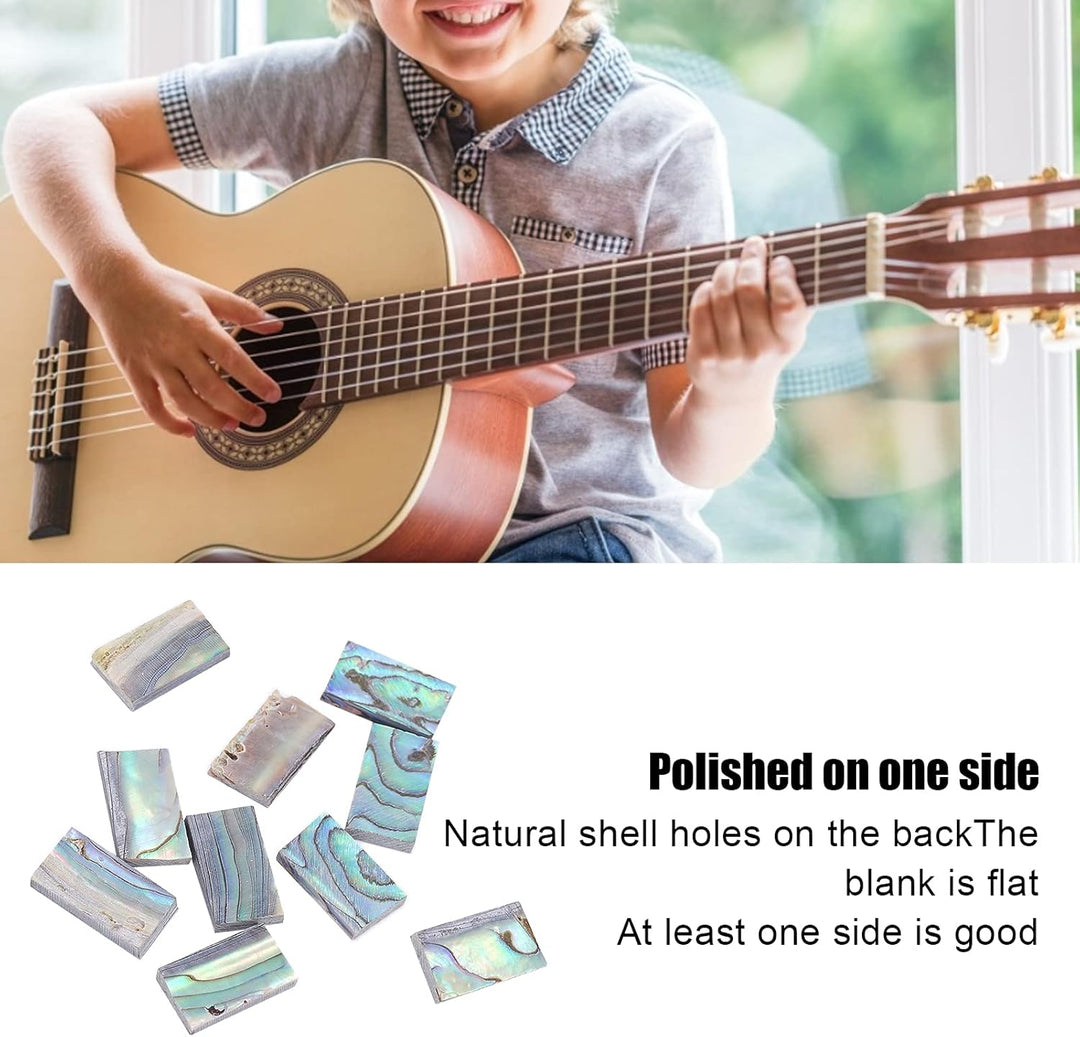 Astibym Abalone Shell Guitar Inlay Griffbrett, 10 Stück Abalone Shell Inlay Natürliche Gitarren Inla