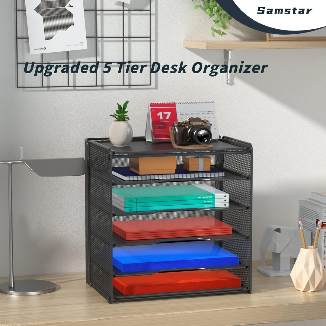 Samstar Briefablage aus Metall, Dokumentenablage Organizer Papierablage Schreibtischablage für A4 Do