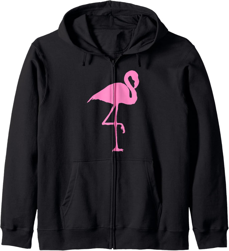 Rosa Flamingo-Silhouette Kapuzenjacke