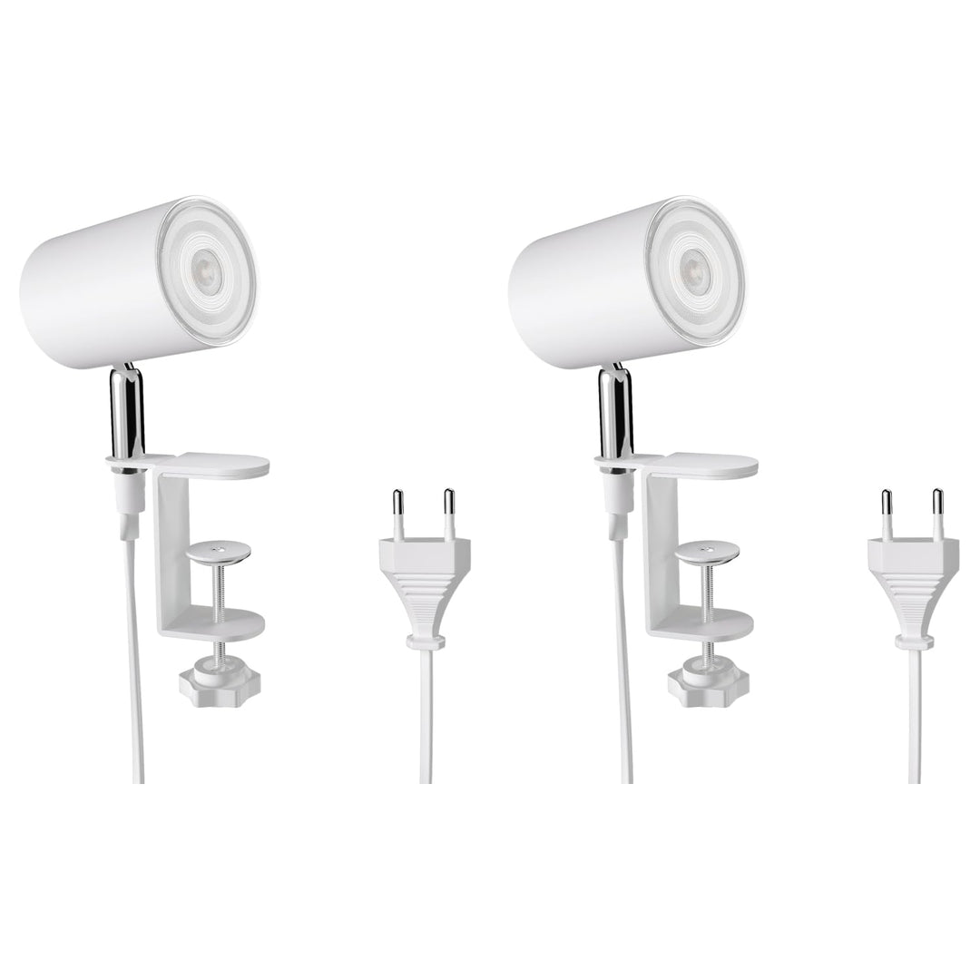 ledscom.de Klemmlampe WAIKA, Schalter, weiss matt, inkl. LED GU10 Lampe, 3-Stufen Dimmen: max. je 37