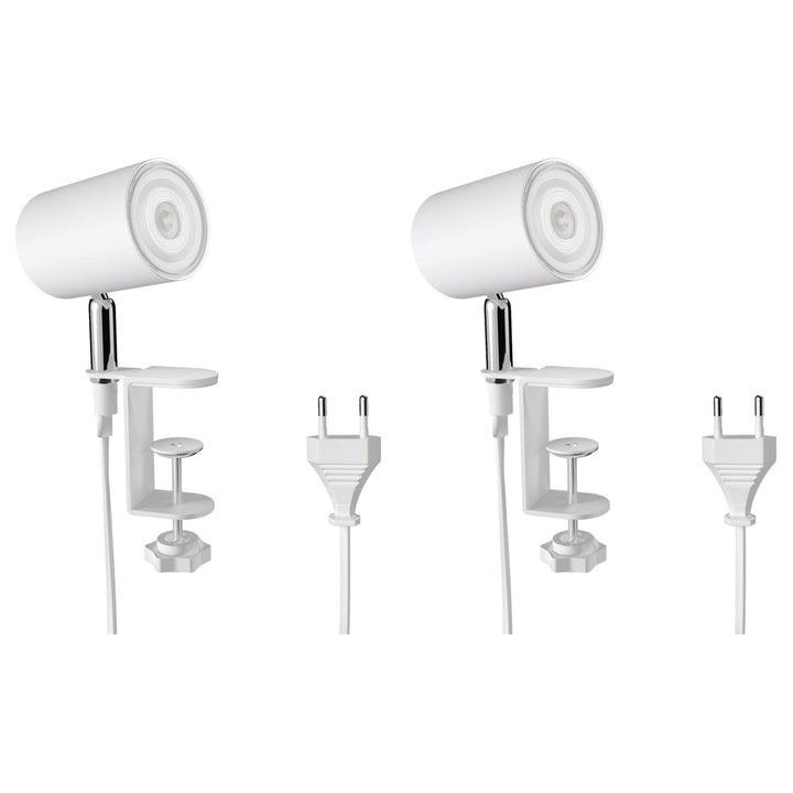 ledscom.de Klemmlampe WAIKA, Schalter, weiss matt, inkl. LED GU10 Lampe, 3-Stufen Dimmen: max. je 37