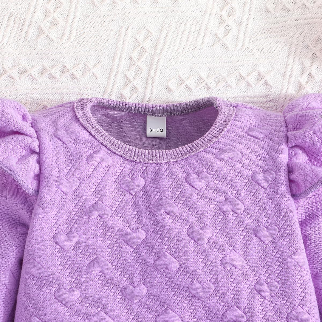 Yaopelky Kleinkind Baby Mädchen Outfits Langarm Sweatshirt Top Hose mit Fliege Kleinkind Herbst Wint